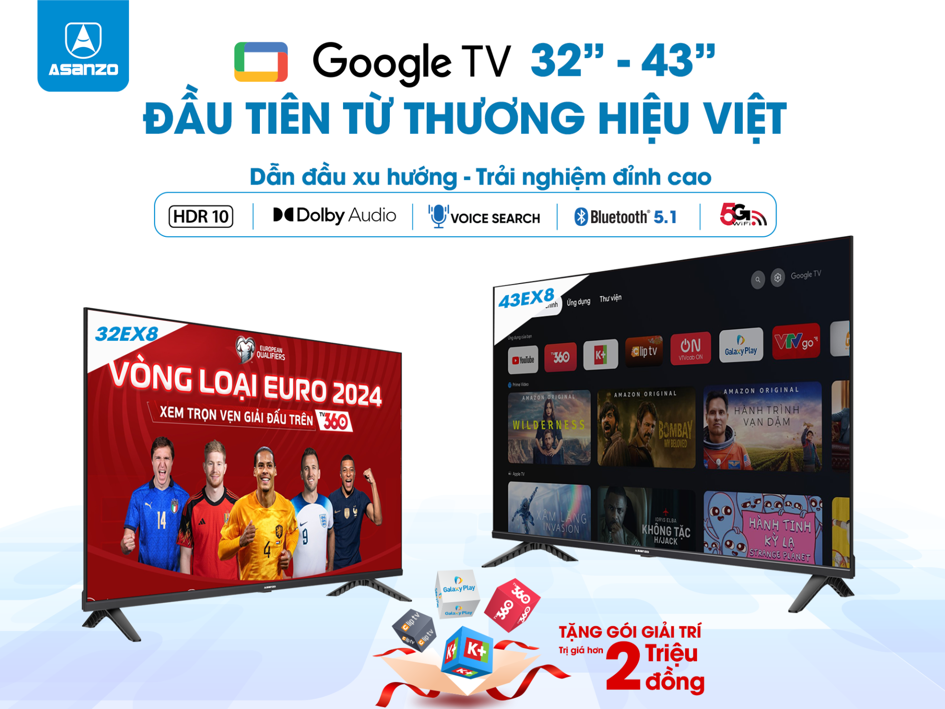 ASANZO ra mắt Google TV 32 inch và 43 inch
